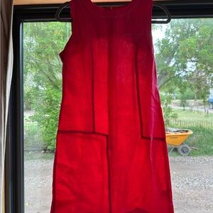 Pink Sleeveless Scoop Neck Midi Sundress